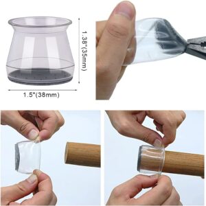 40Pcs Chair Leg Floor Protectors Silicone Covers to Protect Floors (Large Clear Fit 1.3"-2")