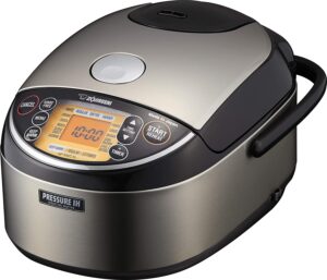 Zojirushi NP-NWC10XB Pressure Induction Heating Rice Cooker & Warmer, 5.5 Cup, Stainless Black, Made in Japan