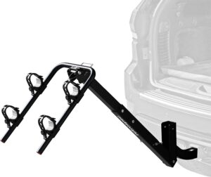 Retrospec Lenox 2-5 - Bike Hitch Rack for Cars, Trucks, SUVs with 2” Hitch | Foldable Steel Frame with Anti-Rattle Adapter, Tie Down Cradles and Straps -...