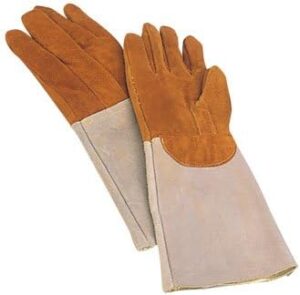 2 x Matfer Bakers Oven Gloves/Mitts. Heat Resistant Leather Padded Elbow Length Gloves/Pot Holders Safe to +572°F. Sold in Pairs.