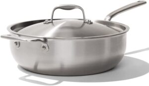 Made In Cookware 5 Quart Stainless Steel Saucier Pan - Professional-Quality Induction Compatible Cookware Made in Italy