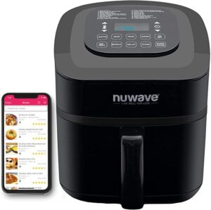 Nuwave Brio 7-in-1 Air Fryer Oven, 7.25-Qt with One-Touch Digital Controls, 50°- 400°F Temperature Controls in 5° Increments, Linear Thermal (Linear T) for...