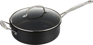 Cuisinart 633-24H Chef's Classic Nonstick Hard-Anodized 3-1/2-Quart Saute Pan with Helper Handle and Lid , Black