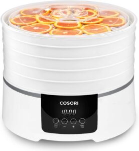 COSORI Food Dehydrator (50 Recipes), Small BPA-Free Dryer with Digital Temperature, 5 Trays, Overheat Protection, ETL Listed, for Jerky, Meat, Herbs, Fruit