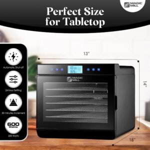 Magic Mill Food Dehydrator Machine - Easy Setup, Digital Adjustable Timer, Temperature Control | Keep Warm Function | Dryer for Jerky, Herb, Meat, Beef, Fruit and To Dry Vegetables | Over Heat Protection | 7 Stainless Steel trays
