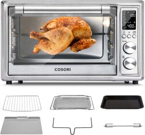 COSORI Air Fryer Toaster Oven, 12-in-1 Convection Oven Countertop with Rotisserie, Stainless Steel 32QT/32L, 6-Slice Toast, 13-inch Pizza,100 Recipes,...