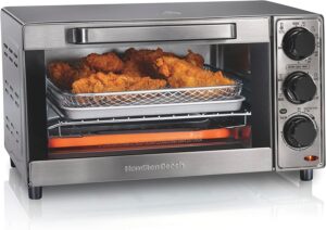 Hamilton Beach Sure-Crisp Air Fryer Countertop Toaster Oven, Fits 9” Pizza, 4 Slice Capacity, Powerful Circulation, Auto Shutoff, Stainless Steel (31403)