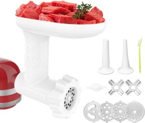 KITCHTREE Meat Grinder Attachment for KitchenAid Stand Mixers Includes Food Grinder Attachment and Sausage Stuffer Attachment