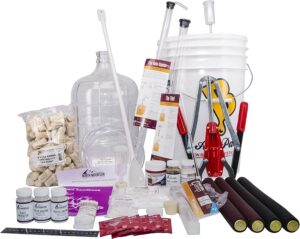 North Mountain Supply 3 Gallon Wine from Fruit Complete 32pc Kit with Glass Carboy - Only Fruit & Bottles Required