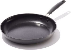 OXO Good Grips 12" Frying Pan Skillet, 3-Layered German Engineered Nonstick Coating, Stainless Steel Handle with Nonslip Silicone, Black