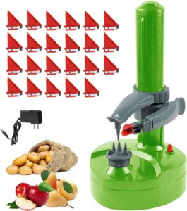Electric Potato Peeler with 23 Replacement Blades Rotato Express Stainless Steel Automatic Rotating Fruits Fruit Potato Peeler Vegetables Cutter Apple...