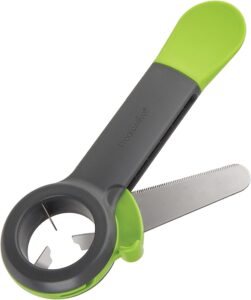 Prepworks by Progressive Flip Blade Avocado Tool, All-in-One, Pitter, Serrated Blade Edge, Protective Cover Doubles as a Scoop, Dishwasher Safe