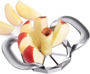 Greatly Quicken Slicing Apple Cutter Slicer, HEAVY DUTY Apple Corer Divider 8-Blade Stainless Steel TREBLEWIND
