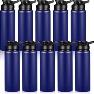 10 Pieces Aluminum Water Bottle 24 oz Aluminum Reusable Bottles Lightweight Snap Lid Sports Water Bottle Multipack Easy Carry Leak Proof Travel Bottles for...
