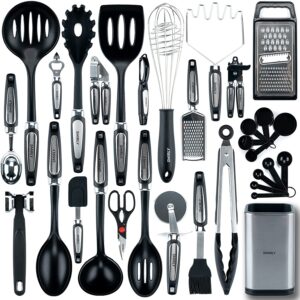 Smirly Silicone Kitchen Utensils Set with Holder: Silicone Cooking Utensils Set for Nonstick Cookware, Kitchen Tools Set, Silicone Utensils for Cooking Set Kitchen Set for Home Kitchen Accessories Set
