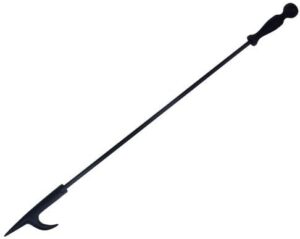 Rocky Mountain Goods Long Fireplace Poker - Rust Resistant Black Finish - Heavy Duty Wrought Iron Steel - Decorative Look and Finish - Multi use tip - Indoor and Outdoor use