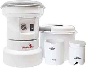WONDERMILL- Grain Grinder Mill with Flour Canister, Grains & Beans Attachment - Electric Grain Mill Grinder, Wheat Grinder, Flour Mill Machine &...