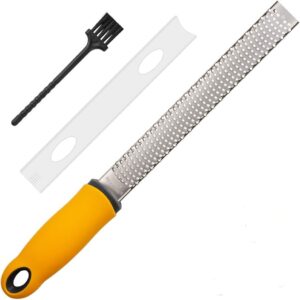 Lemon Zester, Cheese Grater, Parmesan Cheese, Ginger, Chocolate, With Razor-Sharp Stainless Steel Blade, Protective Cover and Cleaning brush, Dishwasher...