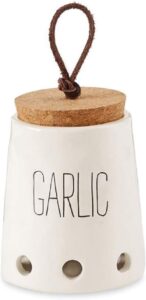 Mud Pie Garlic Keepers (White with Cork Top)