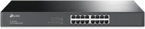 TP-Link 16 Port Gigabit Ethernet Switch Plug and Play Sturdy Metal w/ Shielded Ports Rackmount Fanless Limited Lifetime Protection Unmanaged (TL-SG1016),Black