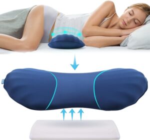 RESTCLOUD Adjustable Lumbar for Sleeping Memory Foam Back Support Pillow for Lower Back Pain Relief, Back Pillow for Sleeping, Lumbar Support Pillow for Bed and Chair