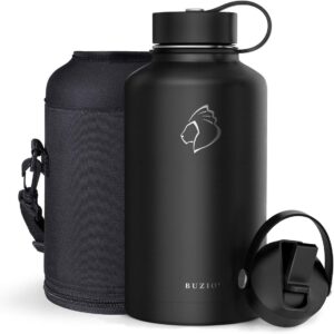 BUZIO Vacuum Insulated Stainless Steel Water Bottle 64oz (Cold for 48 Hrs/Hot for 24 Hrs) BPA Free Double Wall Travel Mug/Flask for Outdoor Sports Hiking, Cycling, Camping, Running