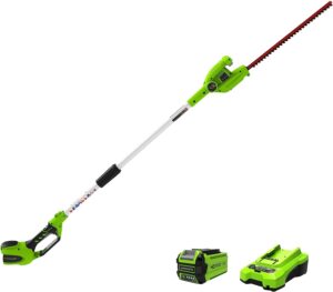 Greenworks 40V 20" Cordless Pole Hedge Trimmer, 2.0Ah Battery and Charger Included