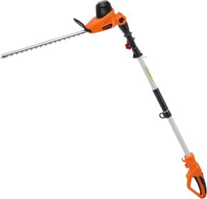 GARCARE Electric Pole Hedge Trimmer, Power Hedge Trimmer with 20 inch Dual-Action Laser Cut & Adjustable Cutting Head, 4.8Amp, 600W, Corded