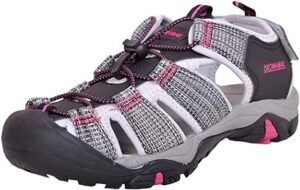 Brown Oak Women's Closed Toe Outdoor Hiking Water Shoes Sport Sandals (8 (M) US Women's, Black/Bright Rose)