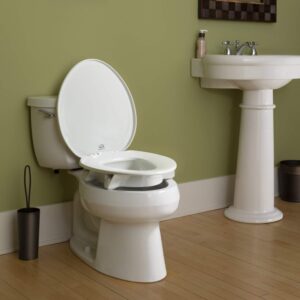 Bemis 7YE85320TSS 000 New Larger Size Clean Shield 3" Raised Toilet Seat, Elongated, White
