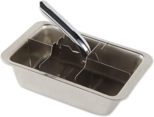 RSVP International Endurance Cocktail Collection, Retro Ice Cube Tray, Stainless Steel, Dishwasher Safe, 7.25x5x2.5"