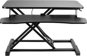 VIVO 32 inch Desk Converter, K Series, Height Adjustable Sit to Stand Riser, Dual Monitor and Laptop Workstation with Wide Keyboard Tray, Black, DESK-V000K
