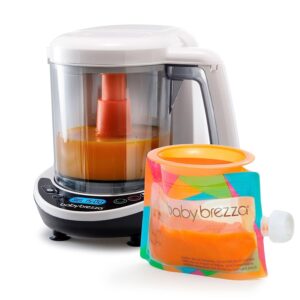 Baby Brezza One Step Baby Food Maker Deluxe – Auto shut Off, Dishwasher Safe Cooker and Blender to Steam + Puree Organic Food for Infants + Toddlers - Set...