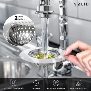 Kitchen Sink Strainer - Food Catcher for Most Sink Drains - Rust Free Stainless Steel - 2 Pack - 4.5 Inch Diameter
