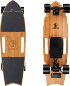 Jking Electric Skateboard Electric Longboard with Remote Control Electric Skateboard,700W Hub-Motor,16.7 MPH Top Speed,8.2 Miles Range,3 Speeds Adjustment,12 Months Warranty