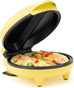Holstein Housewares - Non-Stick Omelet & Frittata Maker, Yellow - Makes 2 Individual Portions Quick & Easy