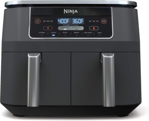 Ninja DZ201 Foodi 8 Quart 6-in-1 DualZone 2-Basket Air Fryer with 2 Independent Frying Baskets, Match Cook & Smart Finish to Roast, Broil, Dehydrate...