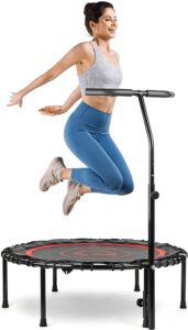Pelpo 38"/40"/45" Folding Mini Trampoline,Exercise Trampoline with Adjustable, Rebounder Trampoline for Adults Fitness, Indoor Trampoline for Bounce Workout Max Load 330lbs