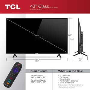 TCL 43-inch 4K UHD Smart LED TV - 43S435, 2021 Model