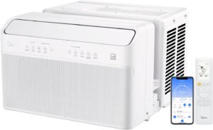 Midea 8,000 BTU U-Shaped Smart Inverter Window Air Conditioner–Cools up to 350 Sq. Ft., Ultra Quiet with Open Window Flexibility, Works with Alexa/Google...