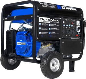 DuroMax XP10000E Gas Powered Portable Generator-10000 Watt Electric Start-Home Back Up & RV Ready, 50 State Approved, Blue/Black