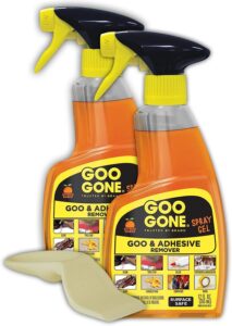 Goo Gone Adhesive Remover Spray Gel - 2 Pack and Sticker Lifter - Removes Chewing Gum Grease Tar Stickers Labels Tape Residue Oil Blood Lipstick Mascara