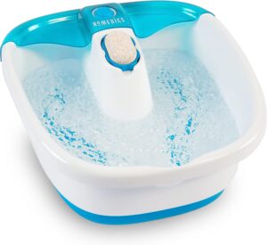 HoMedics Bubble Mate Foot Spa, Toe Touch Controlled Foot Bath with Invigorating Bubbles and Splash Proof, Raised Massage nodes and Removable Pumice Stone