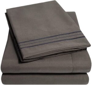 Sweet Home Queen Sheet Sets Gray - 4 Piece Bed Sheets and Pillowcase Set for Queen Mattress - 1500 Supreme Collection Soft Deep Pocket Sheets, Queen Gray