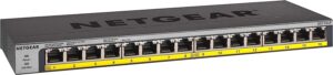NETGEAR 16-Port Gigabit Ethernet Unmanaged PoE Switch (GS116LP) - with 16 x PoE+ @ 76W Upgradeable, Desktop, Wall Mount or Rackmount, and Limited Lifetime Protection
