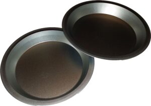 Two 9 inch Pie Pans a Heavy weight steel none stick bakeware set with even heating (Standard version)