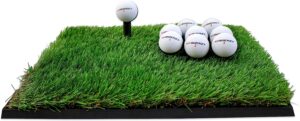 Rukket Golf Hitting Grass Mat | Realistic Fairway & Rough | Portable Driving, Chipping, Training Aids, Equipment for Residential Backyard & Indoor Practice with Rubber Tee & Balls