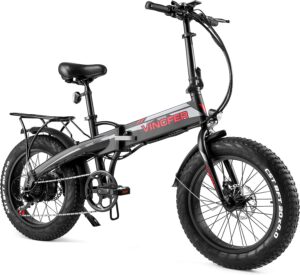 Electric Bike, Peak 750W Motor 20" Fat Tire Electric Foldable Bikes for Adult, Shimano 7-Speed Snow Beach EBike with 10.4Ah Removable Lithium Battery,...
