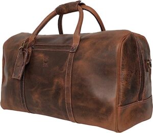 Handmade Leather Travel Duffel Bag - Airplane Underseat Carry On Bags by Rustic Town