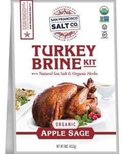 Organic Turkey Brine Kit - 16 oz. Apple Sage with Brine Bag by San Francisco Salt Company